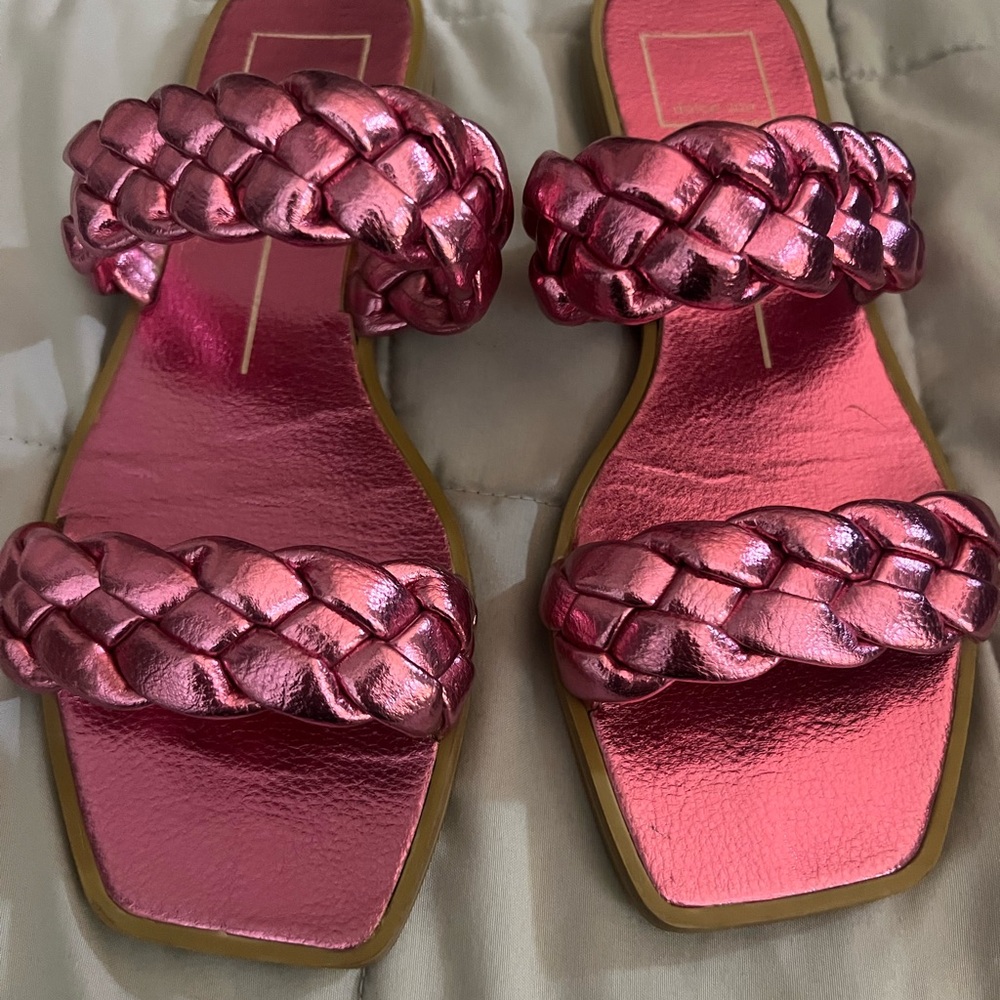 Dolce Vita Metallic Pink Braided Sandals